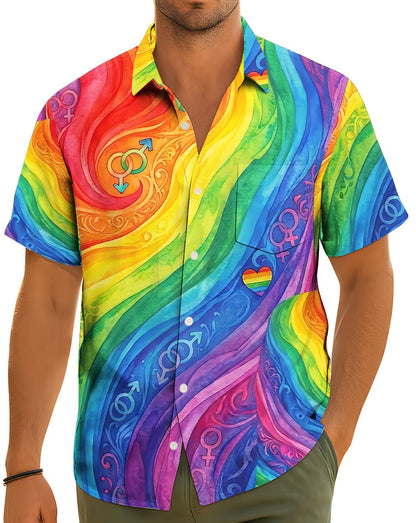Lifestyle view showing the matching family hawaiian shirts being worn outdoors
