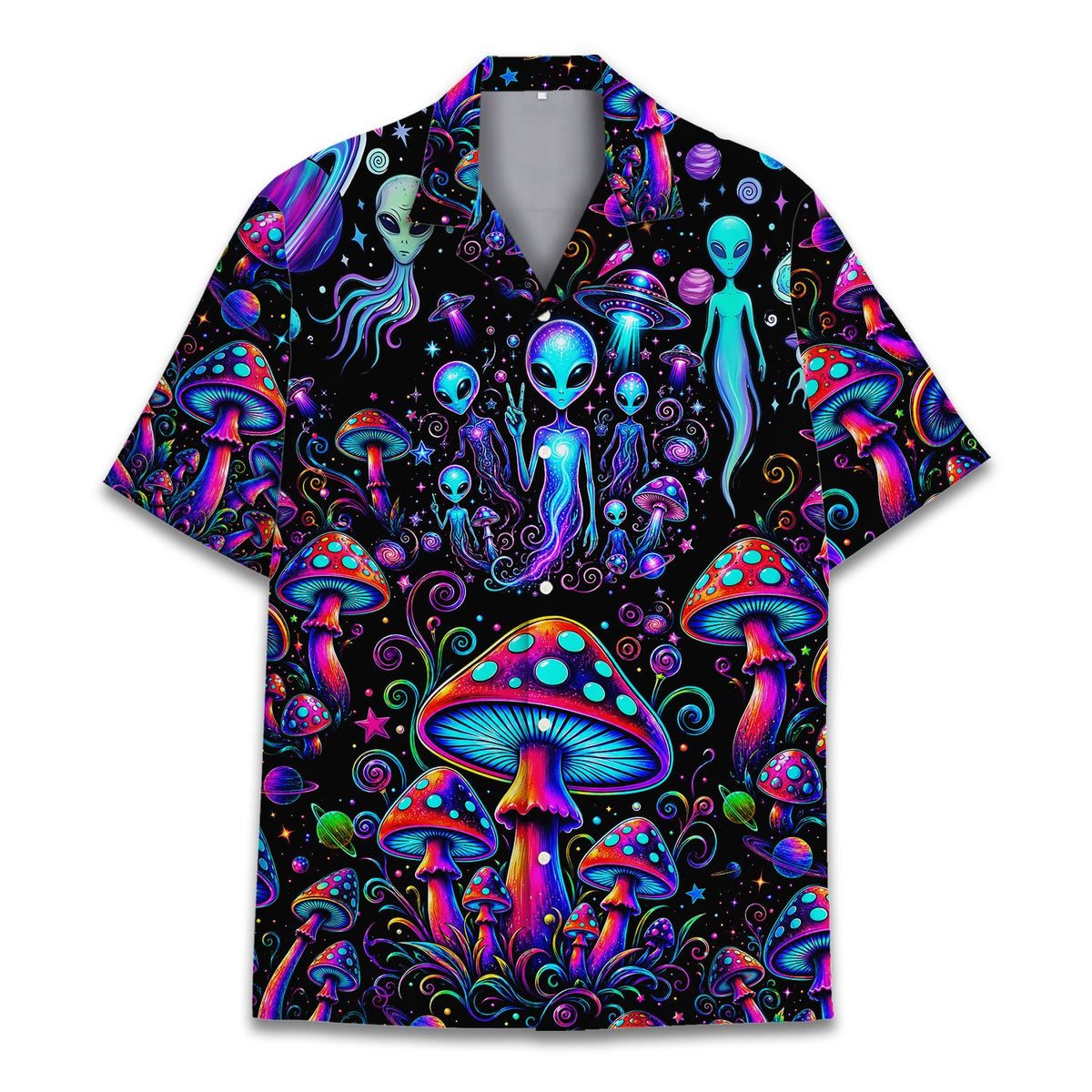Model showing off the comfortable fit of the matching family hawaiian shirt