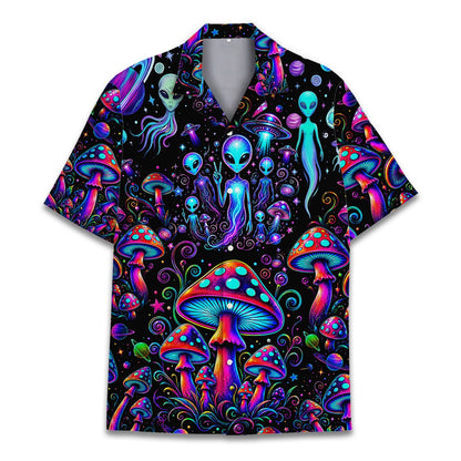 Model showing off the comfortable fit of the matching family hawaiian shirt