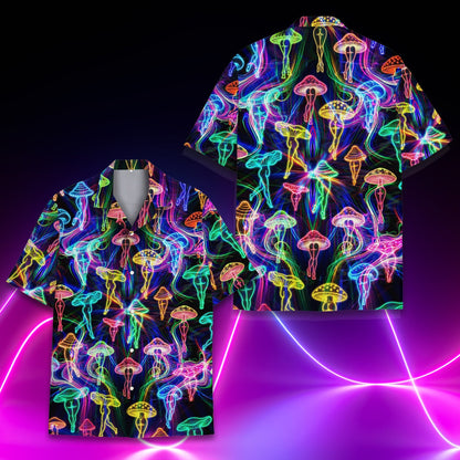 Another front view of the mushroom hawaiian shirt