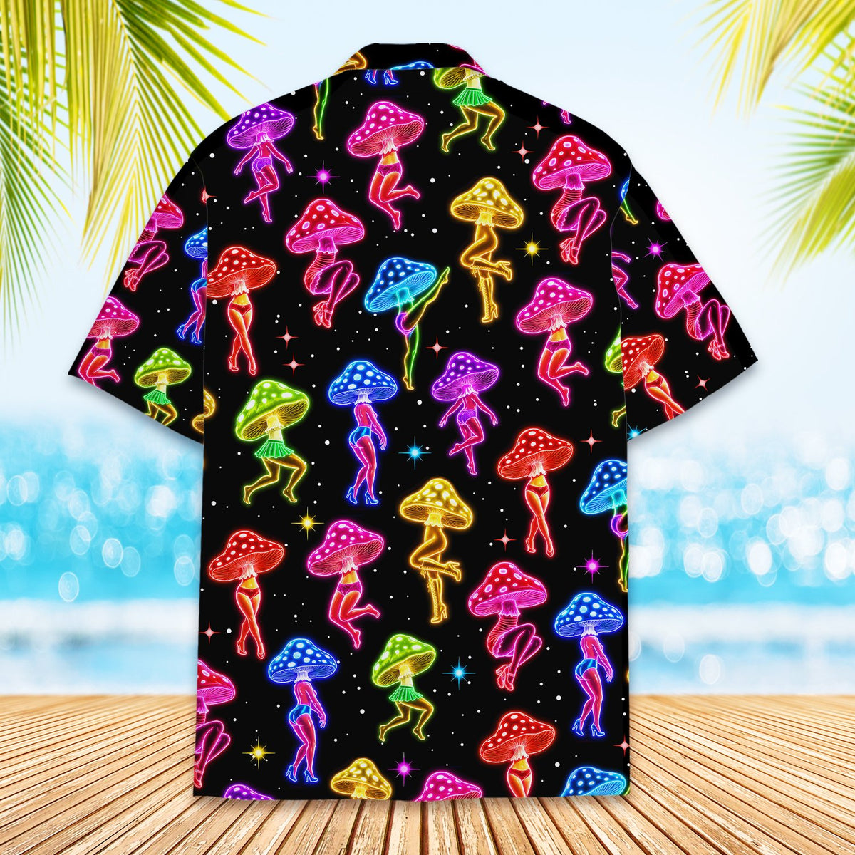 Second lifestyle view featuring the matching family hawaiian shirts