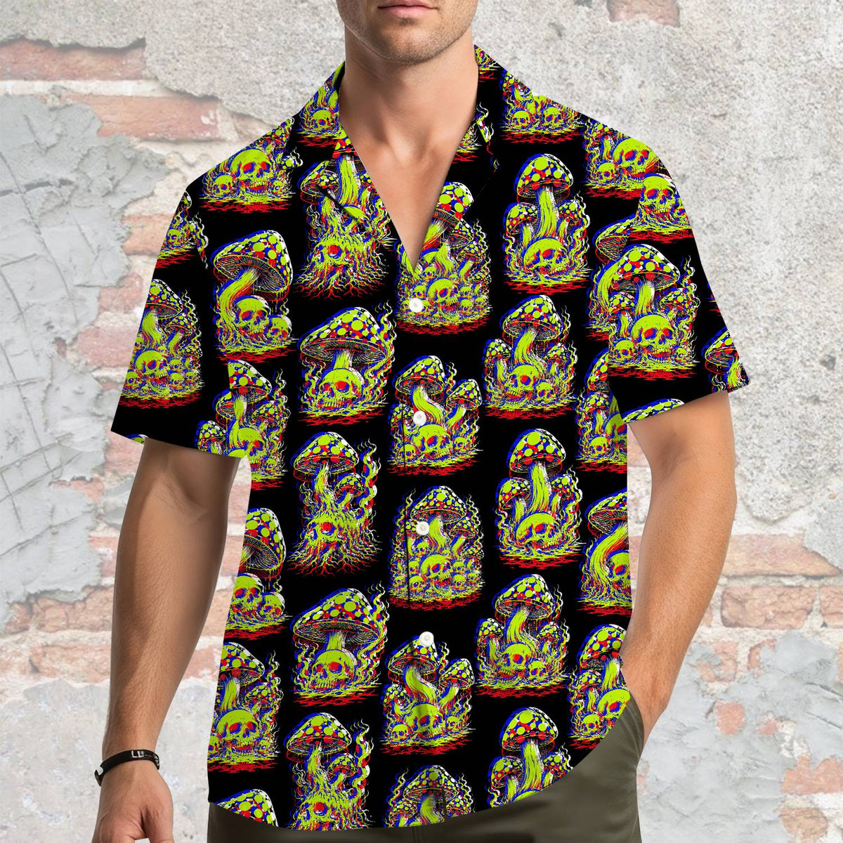 Second lifestyle view featuring the matching hawaiian shirts for family in a casual setting