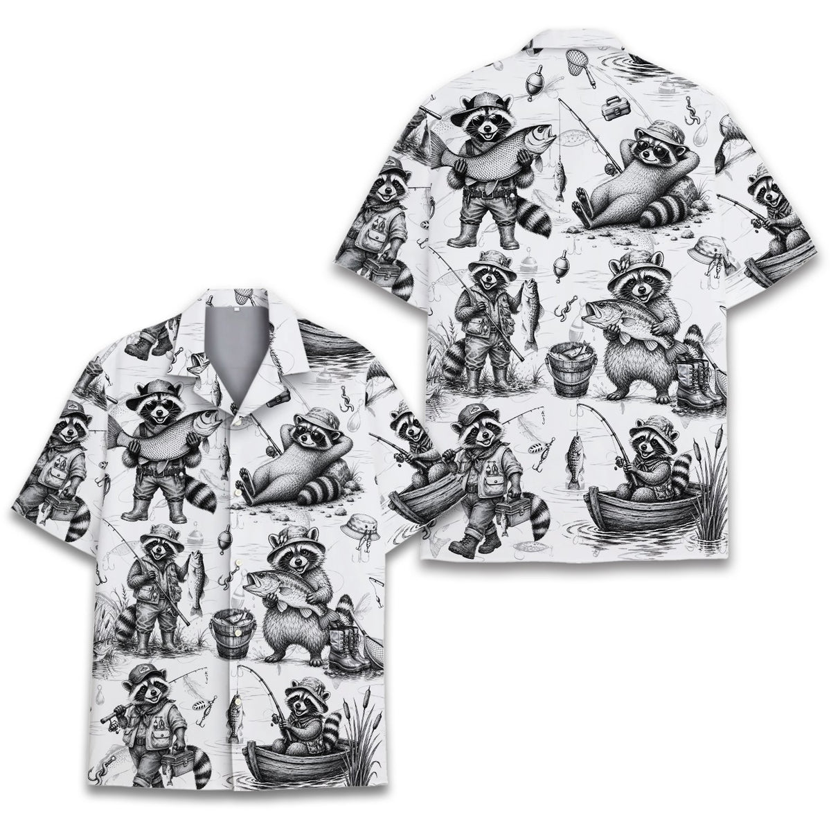 Second lifestyle image showing the matching family hawaiian shirts