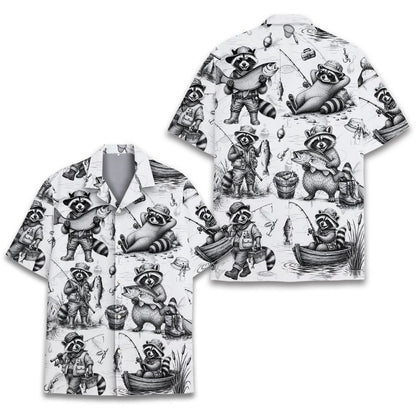 Second lifestyle image showing the matching family hawaiian shirts