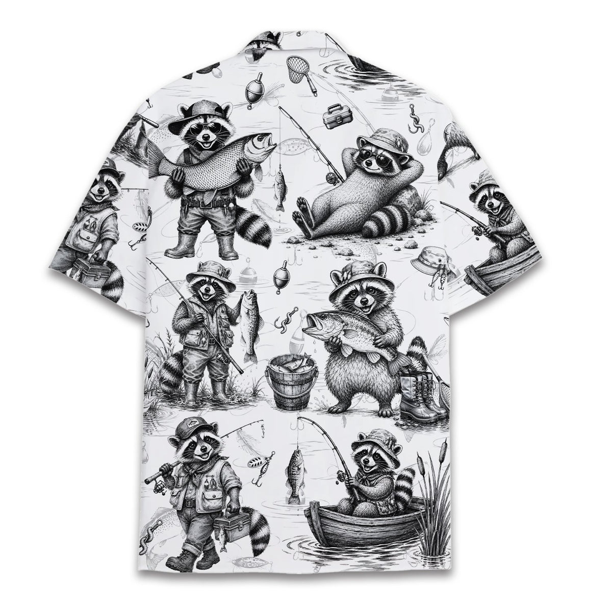 Lifestyle image showing the matching family hawaiian shirts outdoors