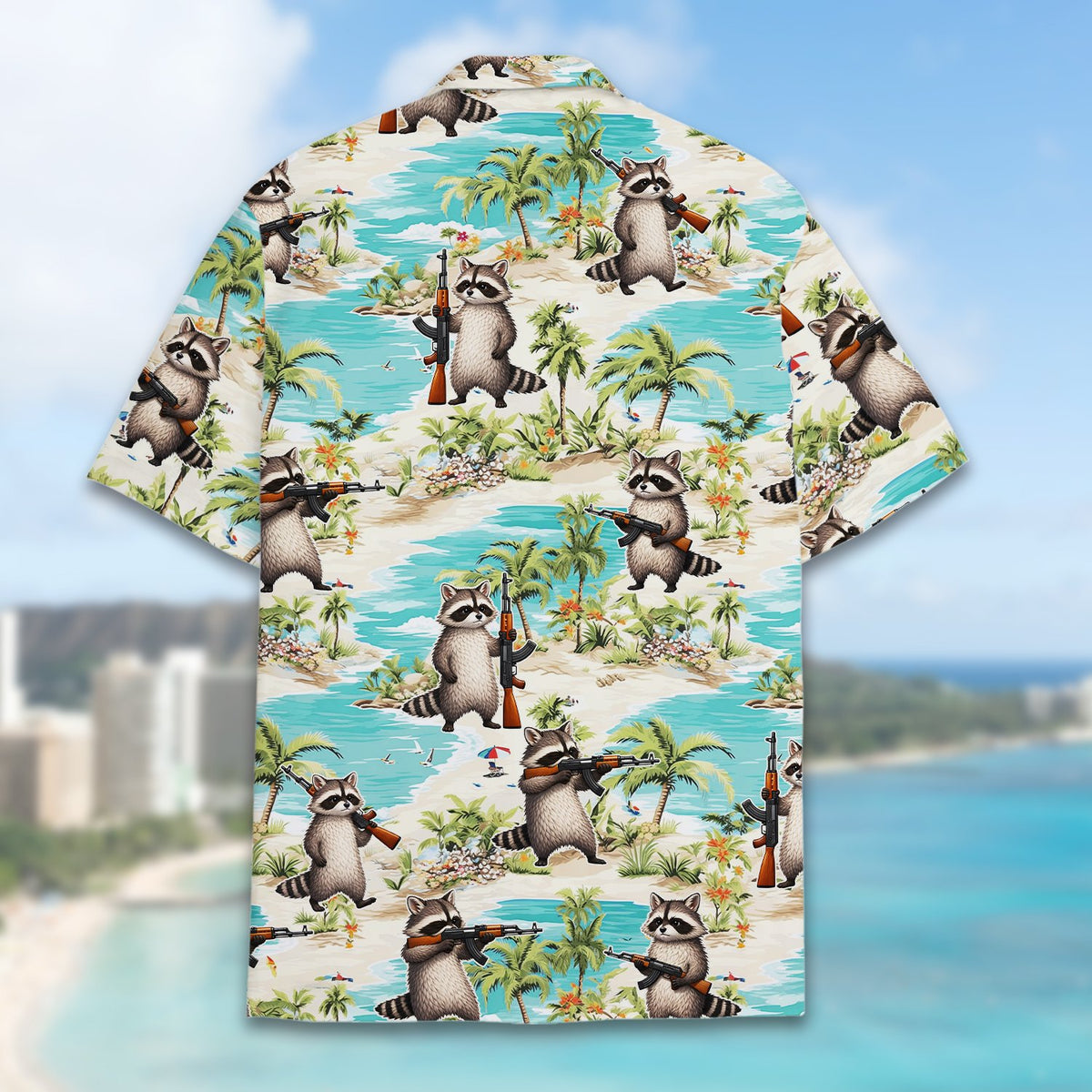 Secondary back view of the tropical matching family hawaiian shirt