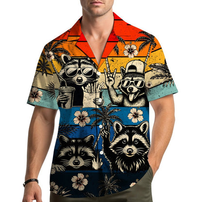 Another lifestyle view showing the fun summer hawaiian shirt