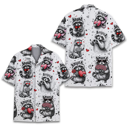 Detailed front view of the matching family Hawaiian shirt with scattered stars and dots