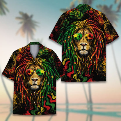 Detailed front view of the matching family hawaiian shirt design