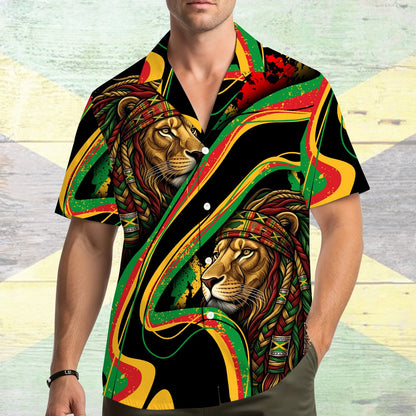 Second lifestyle view of the matching family hawaiian shirt