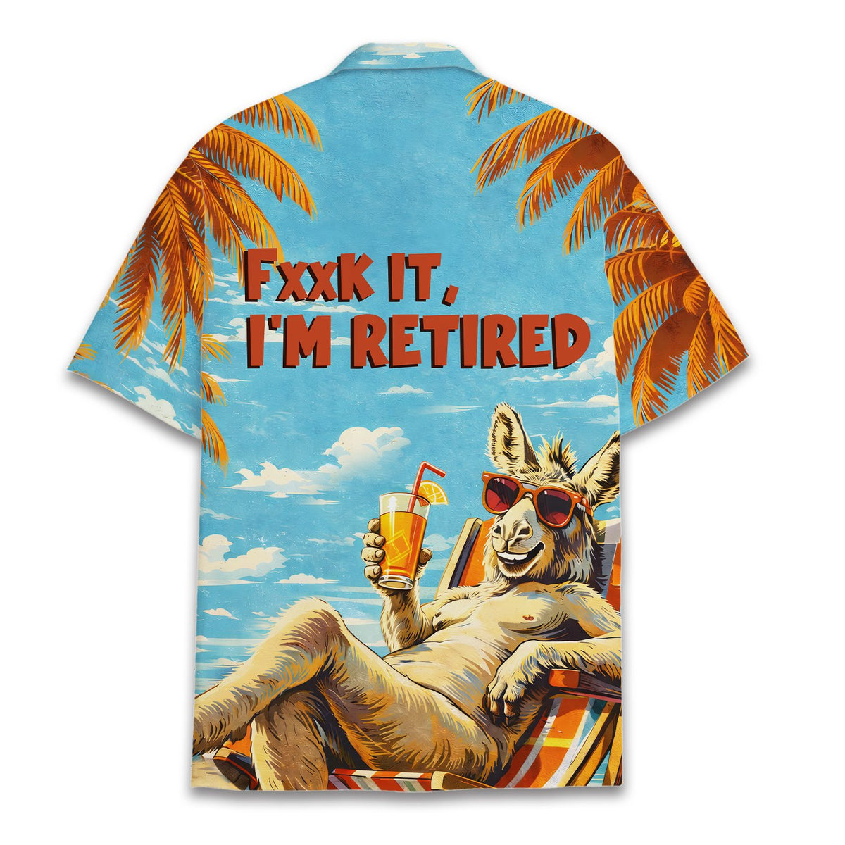 Back of the retirement hawaiian shirt
