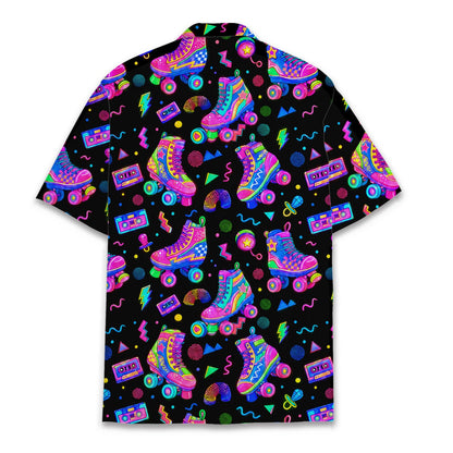 Back view of the matching family retro 80s 90s hawaiian shirt
