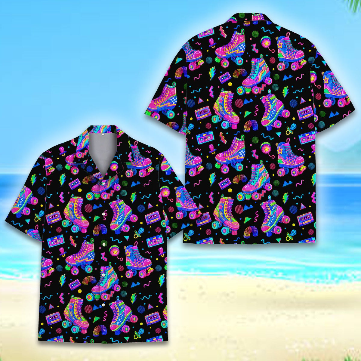 Front detail view 5 of the retro 80s 90s hawaiian shirt