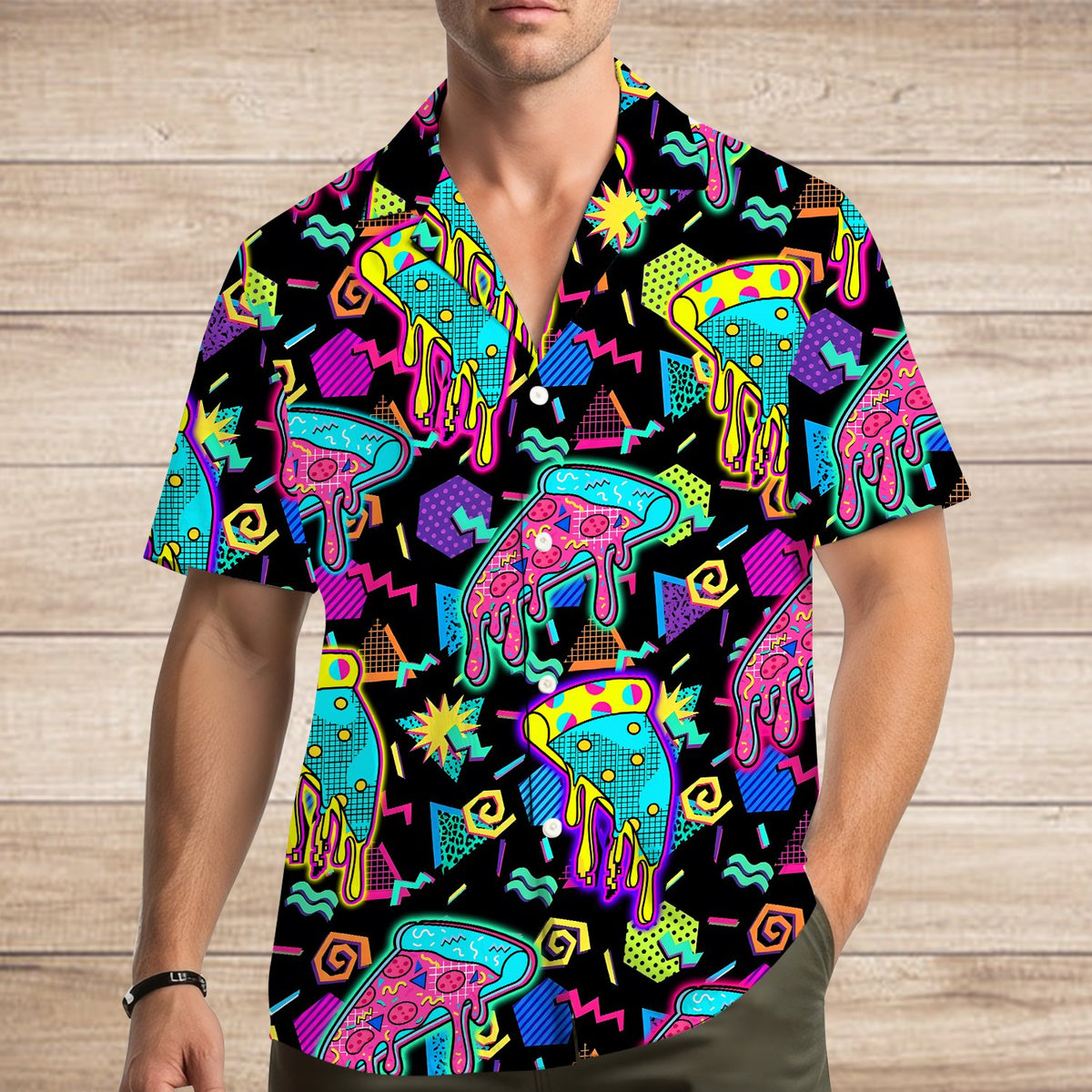 Second lifestyle view of the matching family Hawaiian shirt
