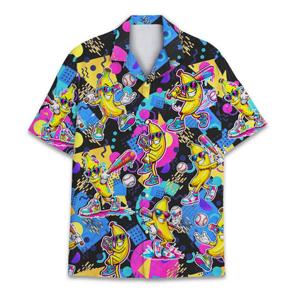 Close up of the matching family hawaiian shirt design