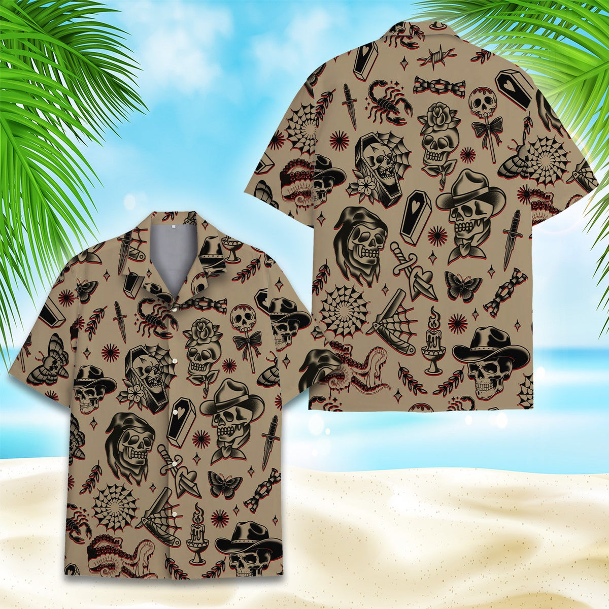 Alternate front view of the matching family hawaiian shirt