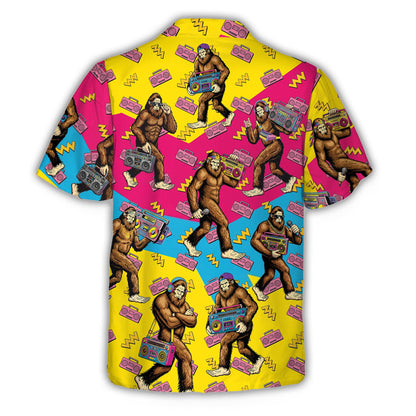 Additional lifestyle view of the retro bigfoot shirt