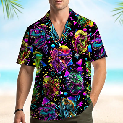 Third lifestyle view of the family matching hawaiian shirt