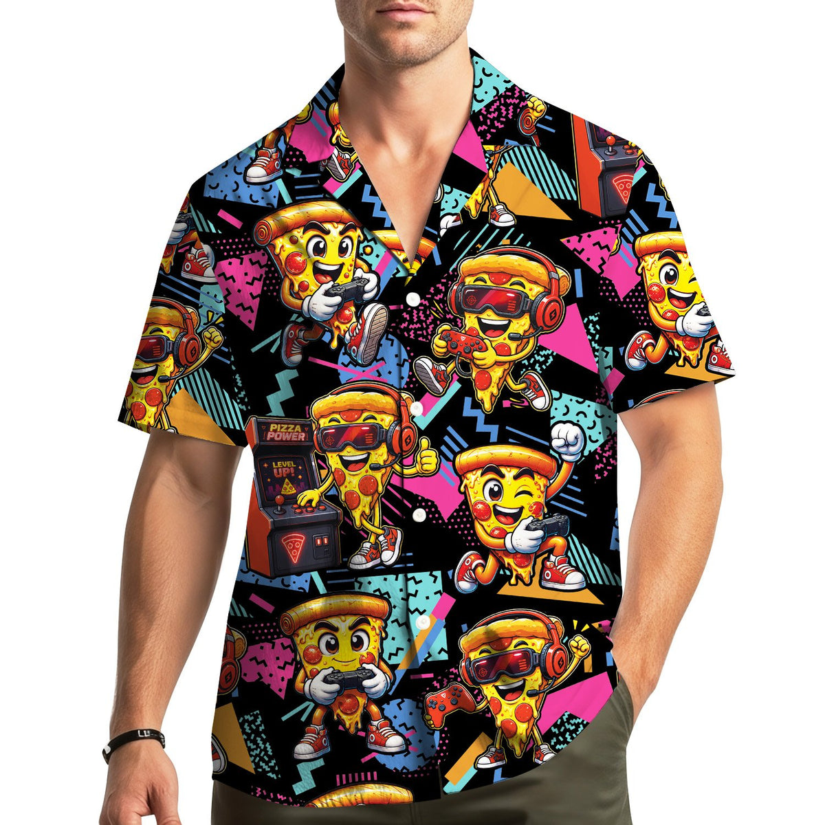 Second lifestyle view showing matching family hawaiian shirts