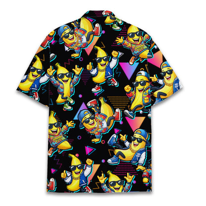 Retro hip hop hawaiian shirt, back view