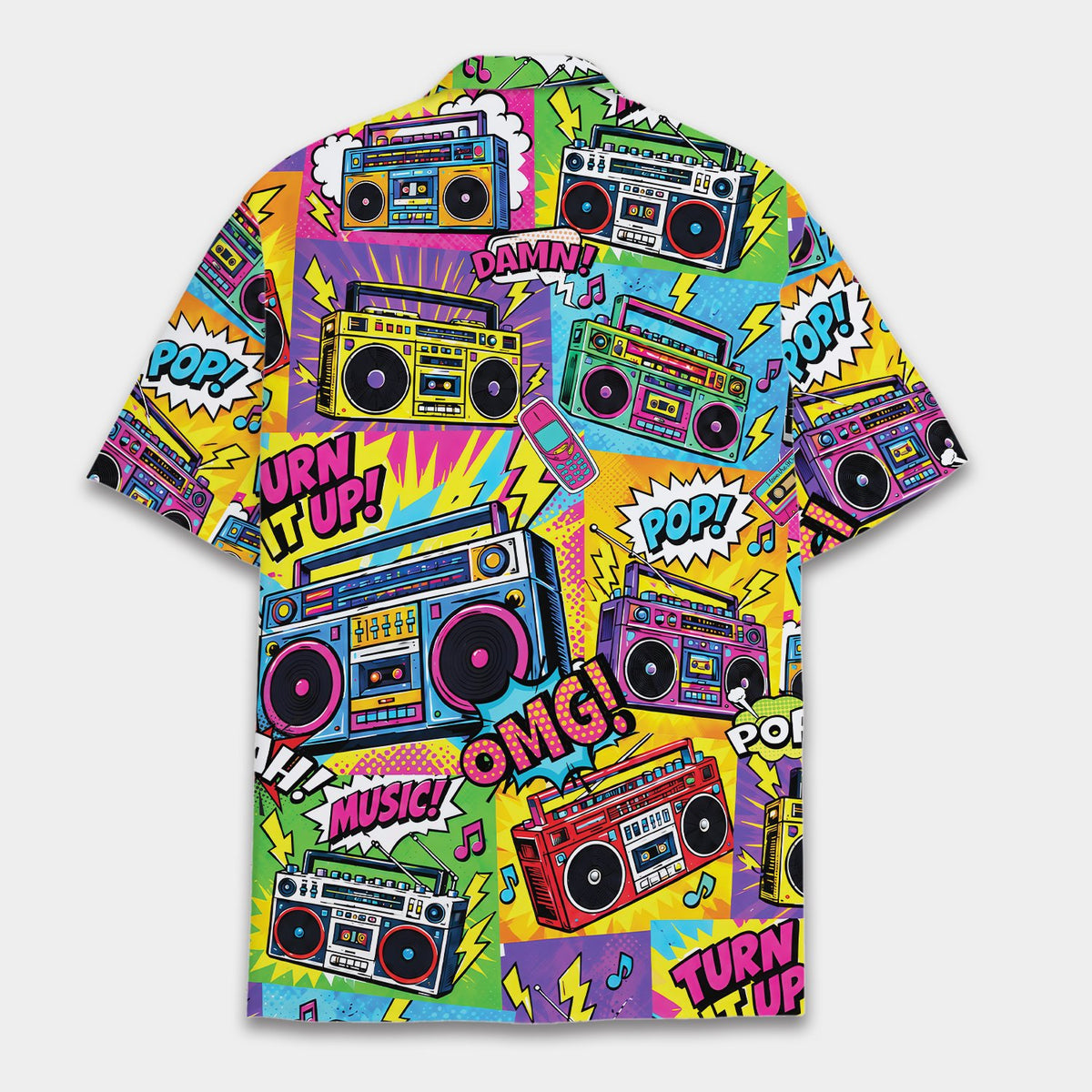 Retro hawaiian shirt back view detail