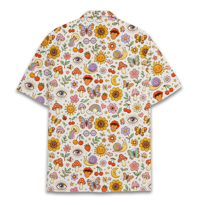 Back view of the colorful retro hawaiian shirt