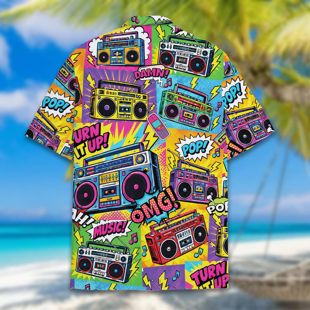 Retro hawaiian shirt back view