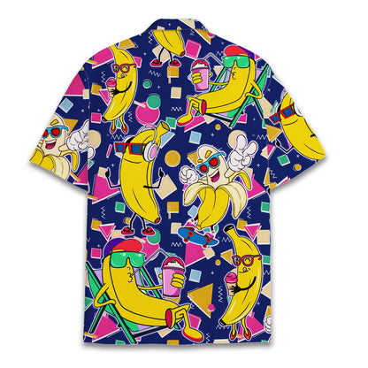 Back view of the matching family retro hawaiian shirt