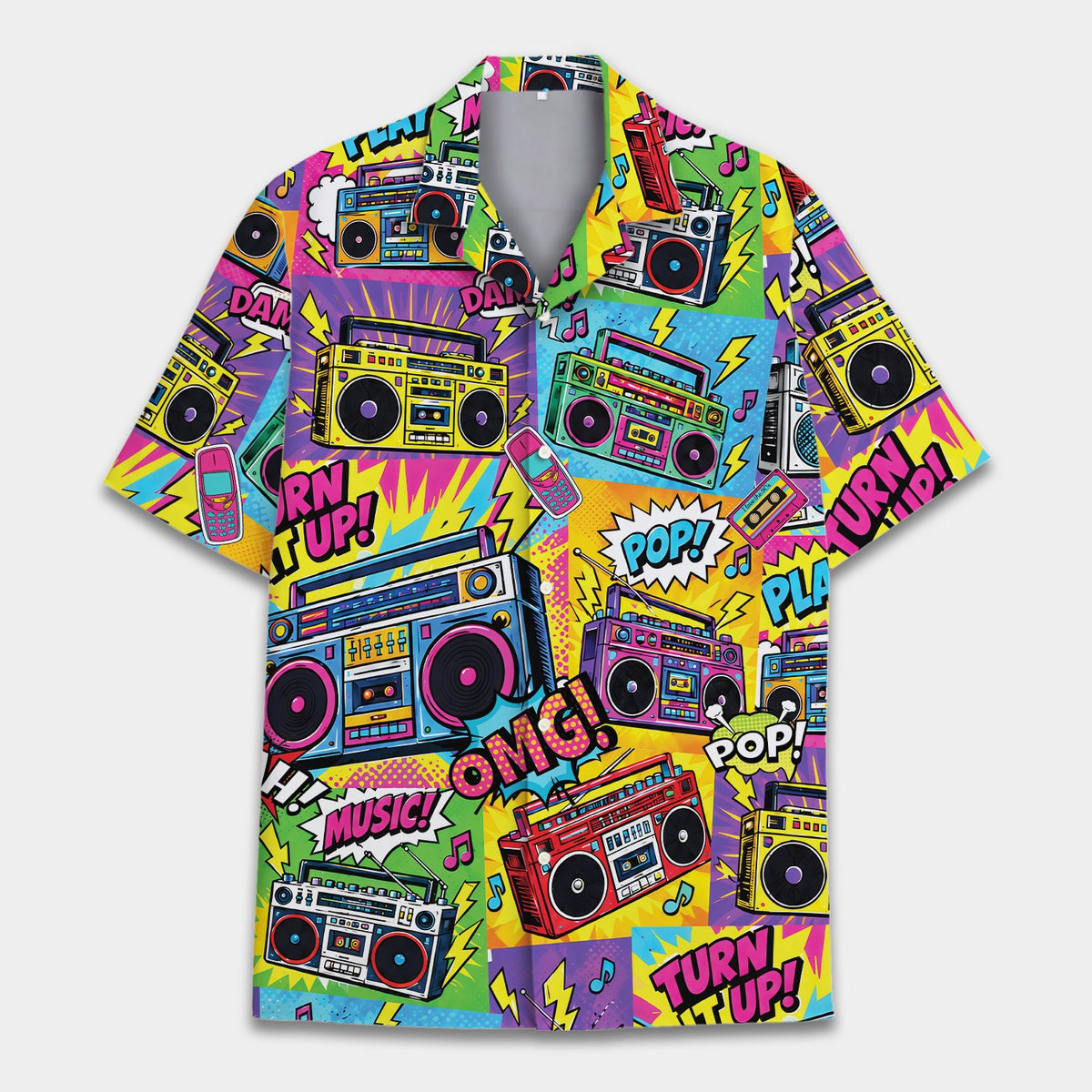 Retro hawaiian shirt front view alternate