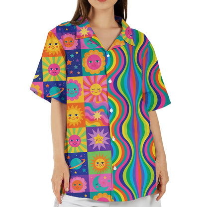 Front layout of the matching family outfit shirt in multicolor
