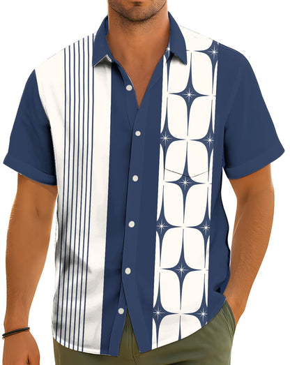 Lifestyle view of an adult wearing the matching family hawaiian shirt