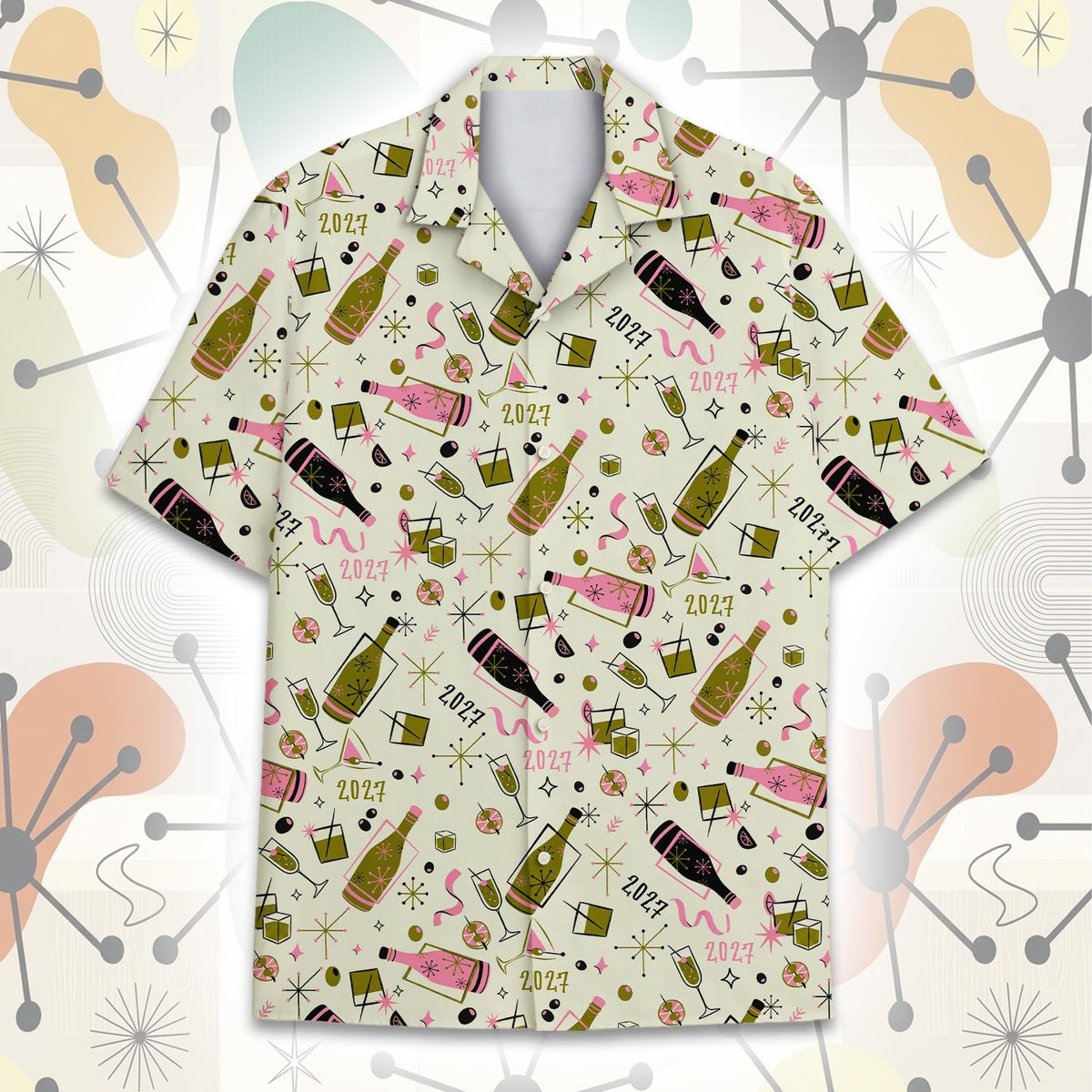Fourth front view of the 2027 retro hawaiian shirt