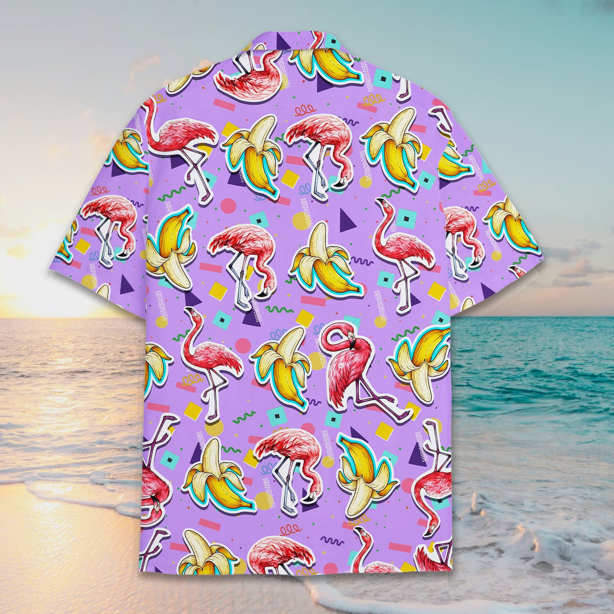 Another back view of the matching family hawaiian shirt
