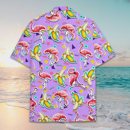 Another back view of the matching family hawaiian shirt