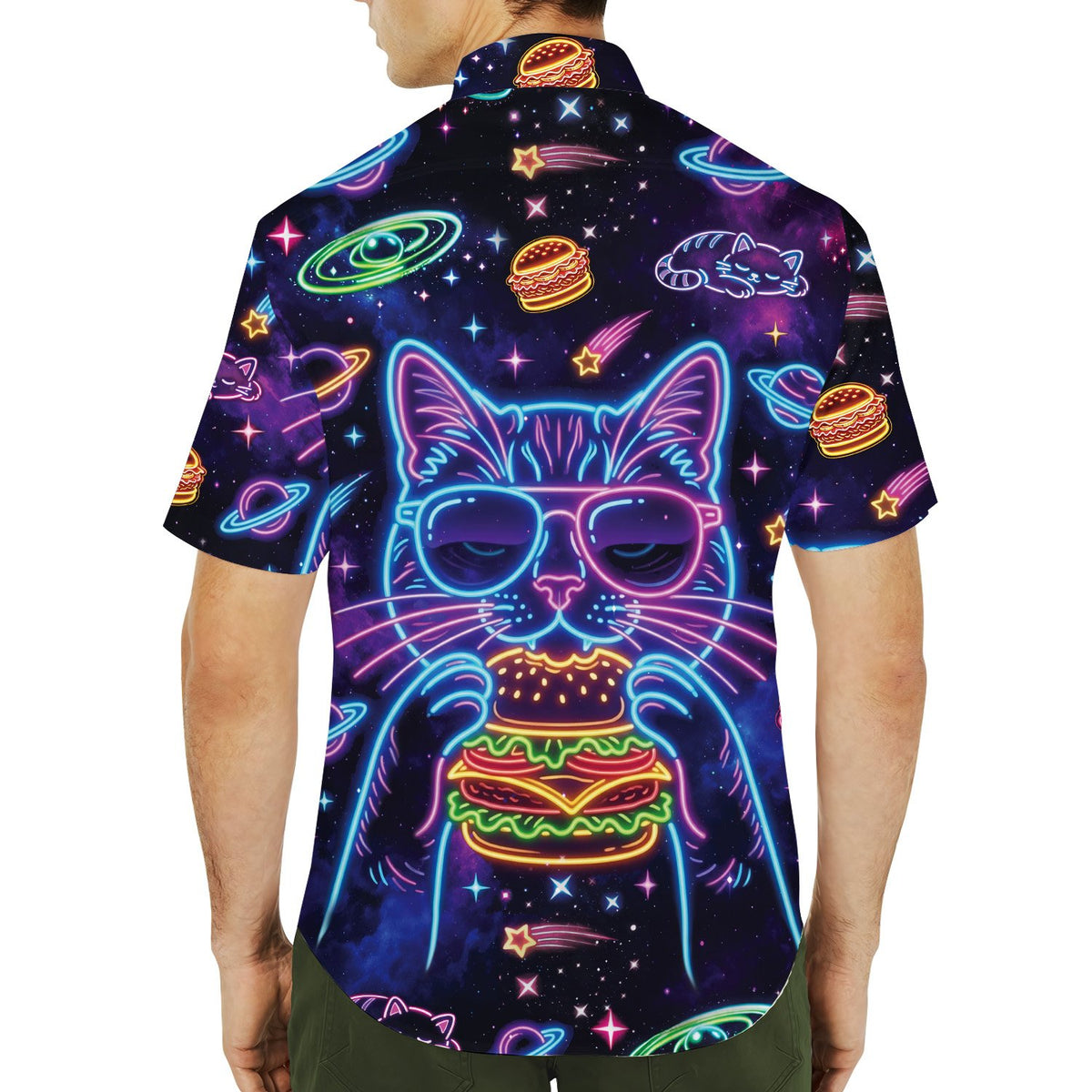 Second lifestyle view of the matching family hawaiian shirt