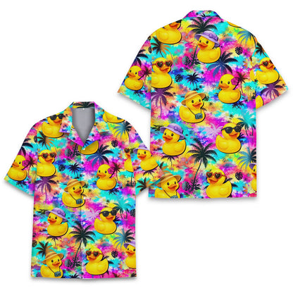 Close-up front view of the tropical matching family hawaiian shirt