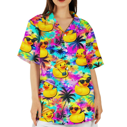 Lifestyle view of the tropical matching family hawaiian shirt