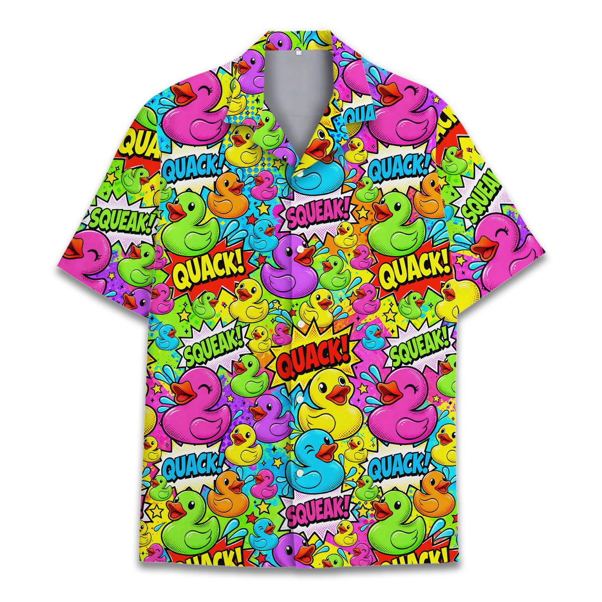 Third front view of the matching family hawaiian shirts