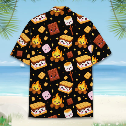 Detailed back view showing the repeating s'mores ingredients