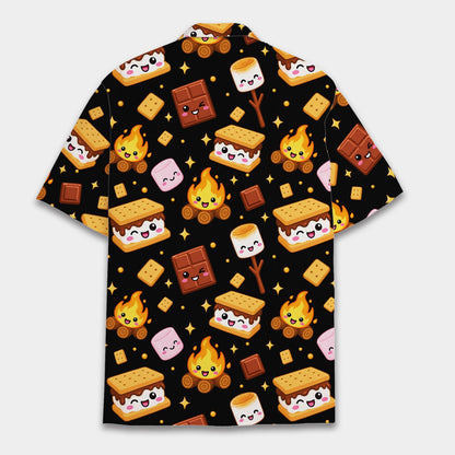 Final back view of the black hawaiian shirt