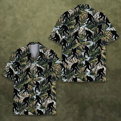 Close up front view of the matching family hawaiian shirt design