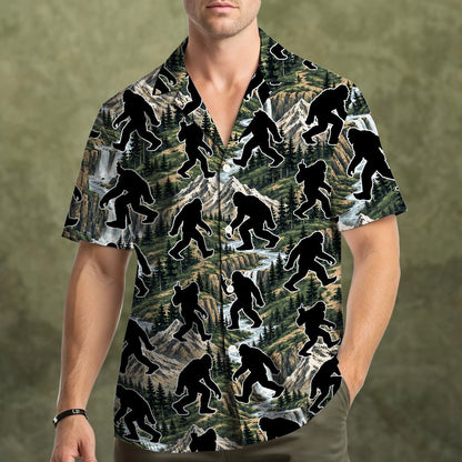 Third lifestyle view showing the matching family hawaiian shirt design in action