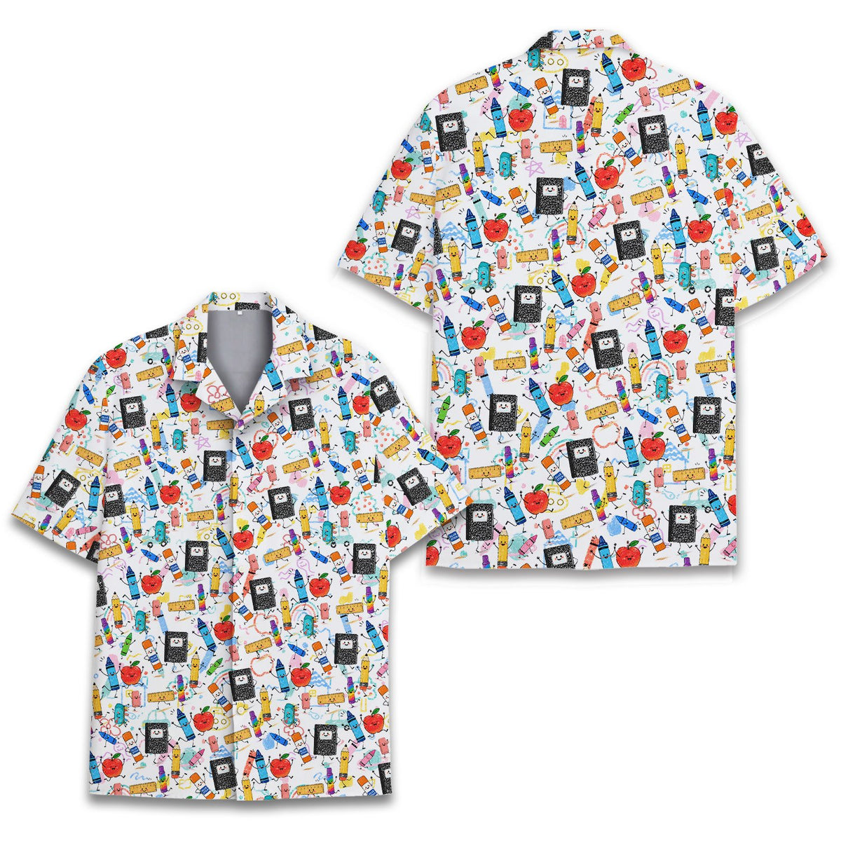 Family matching hawaiian shirts folded and styled