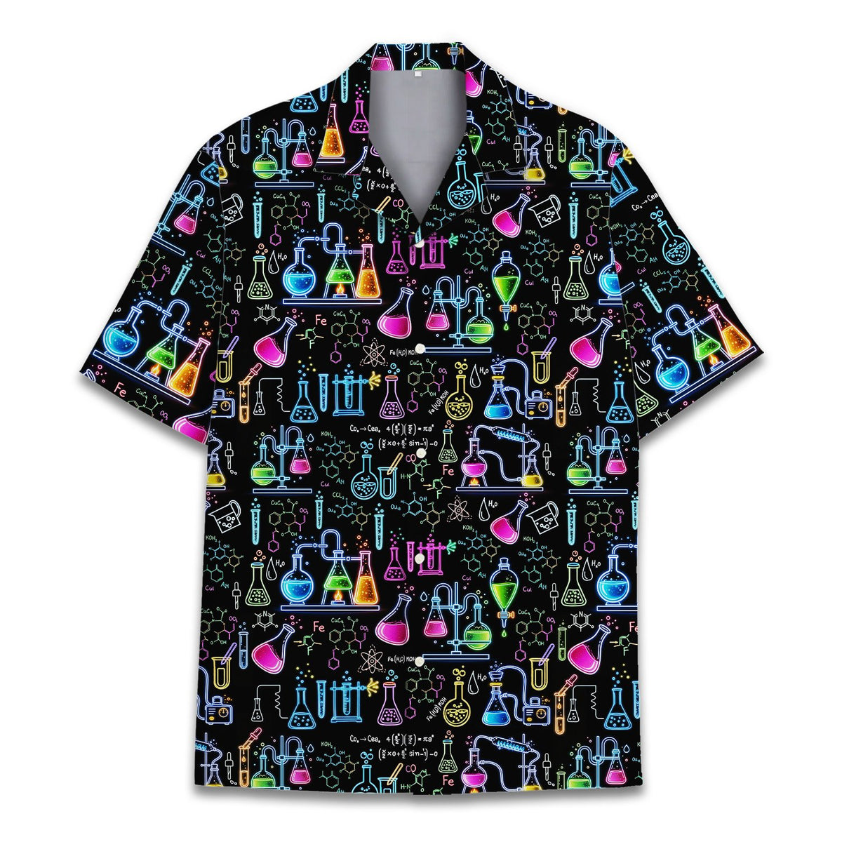 Detailed front view highlighting the molecular structures on the black background