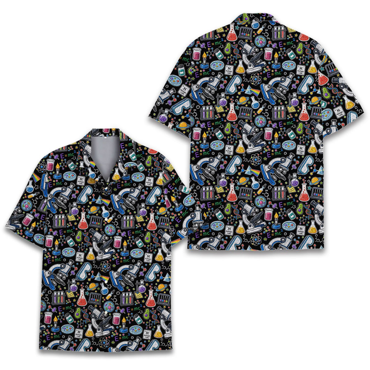 Third lifestyle view of the matching family hawaiian shirts