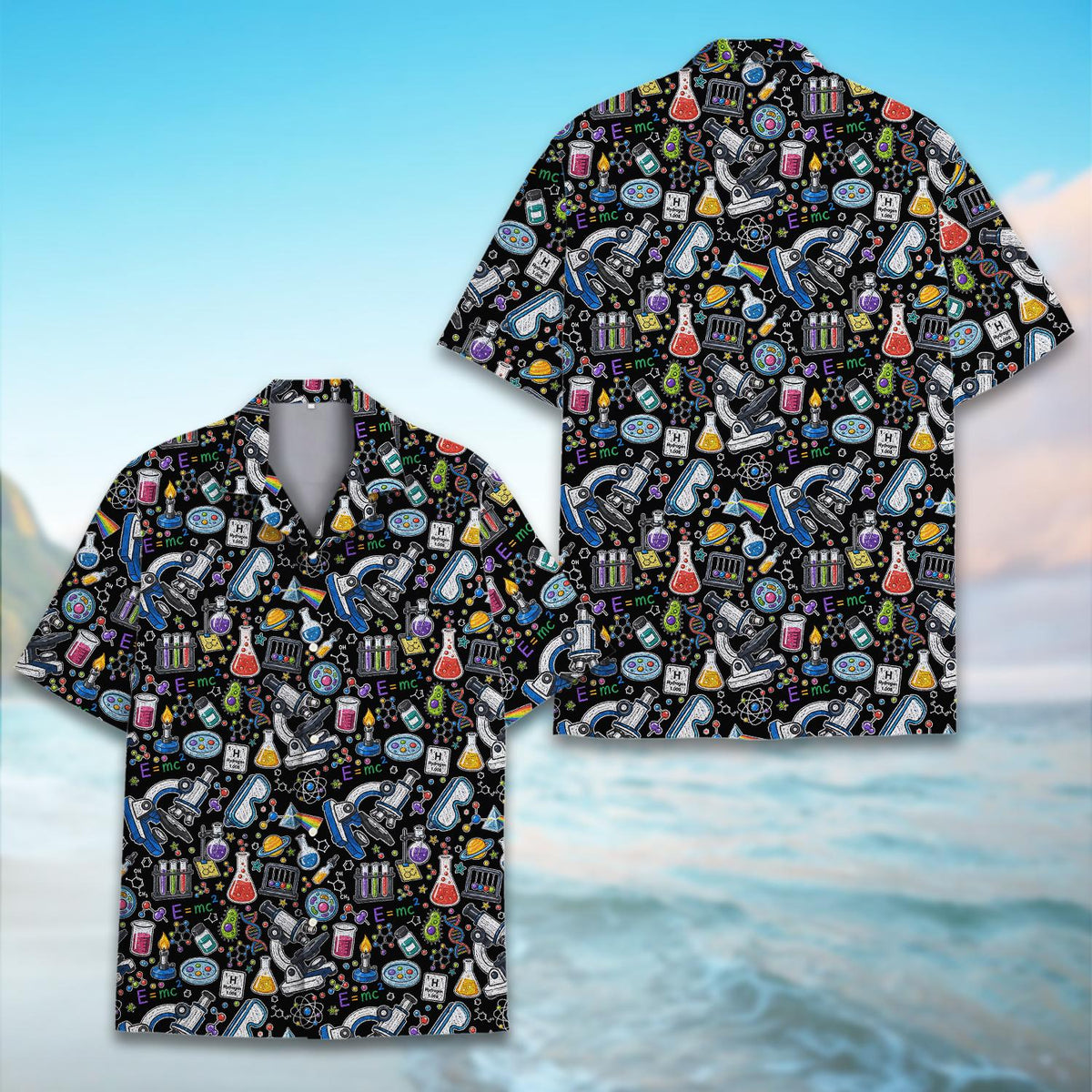 Fourth lifestyle view featuring the vibrant science pattern