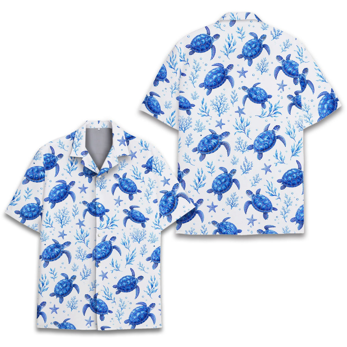 Second lifestyle view of the tropical turtle hawaiian shirt