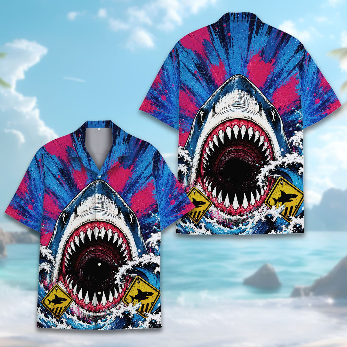 Fourth lifestyle view of the matching family hawaiian shirt