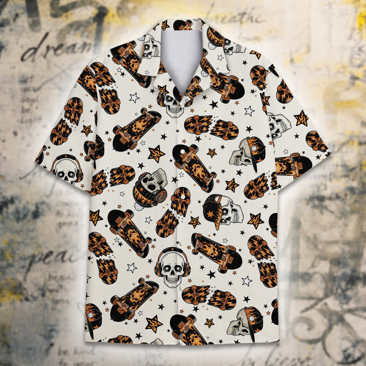 Another front view of the matching family hawaiian shirt