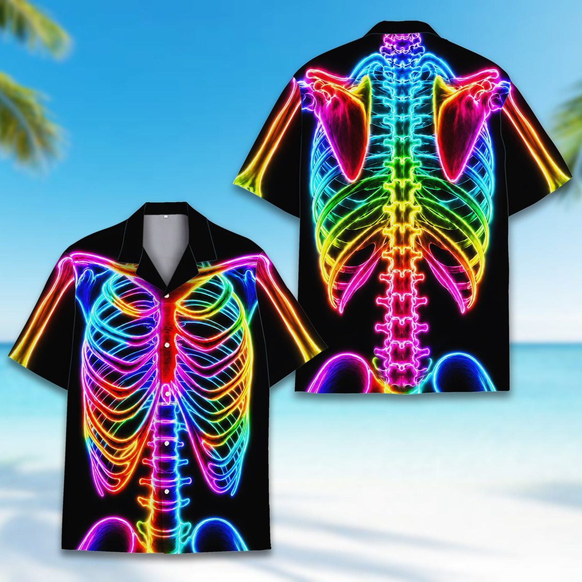 Back view detailing the neon spine design